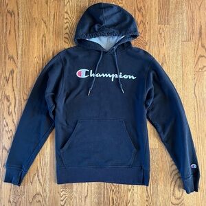 Champion Small Black Hoodie Sweatshirt Pullover